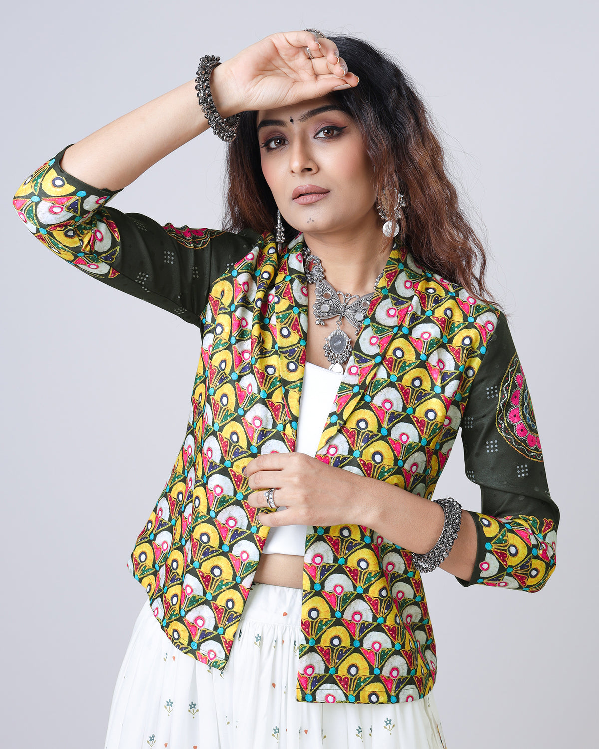 Navratri Edit:  Bestselling Gamthee Print Jacket For Women