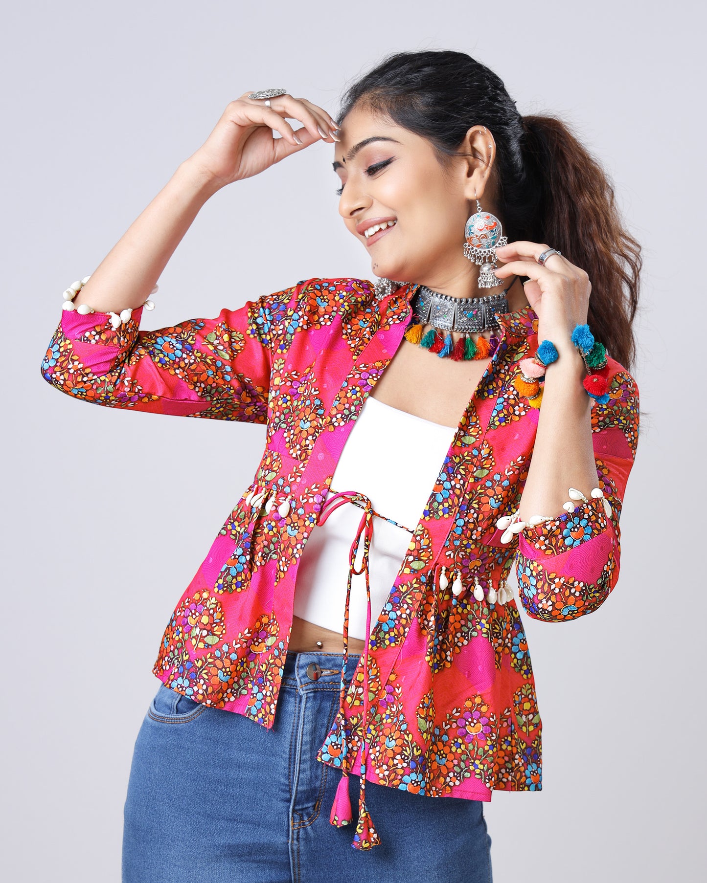 Festival Flair: Unique Lace Work Navratri Jacket