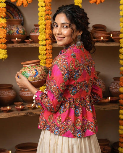 Festival Flair: Unique Lace Work Navratri Jacket