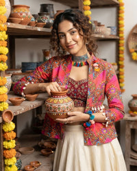 Festival Flair: Unique Lace Work Navratri Jacket