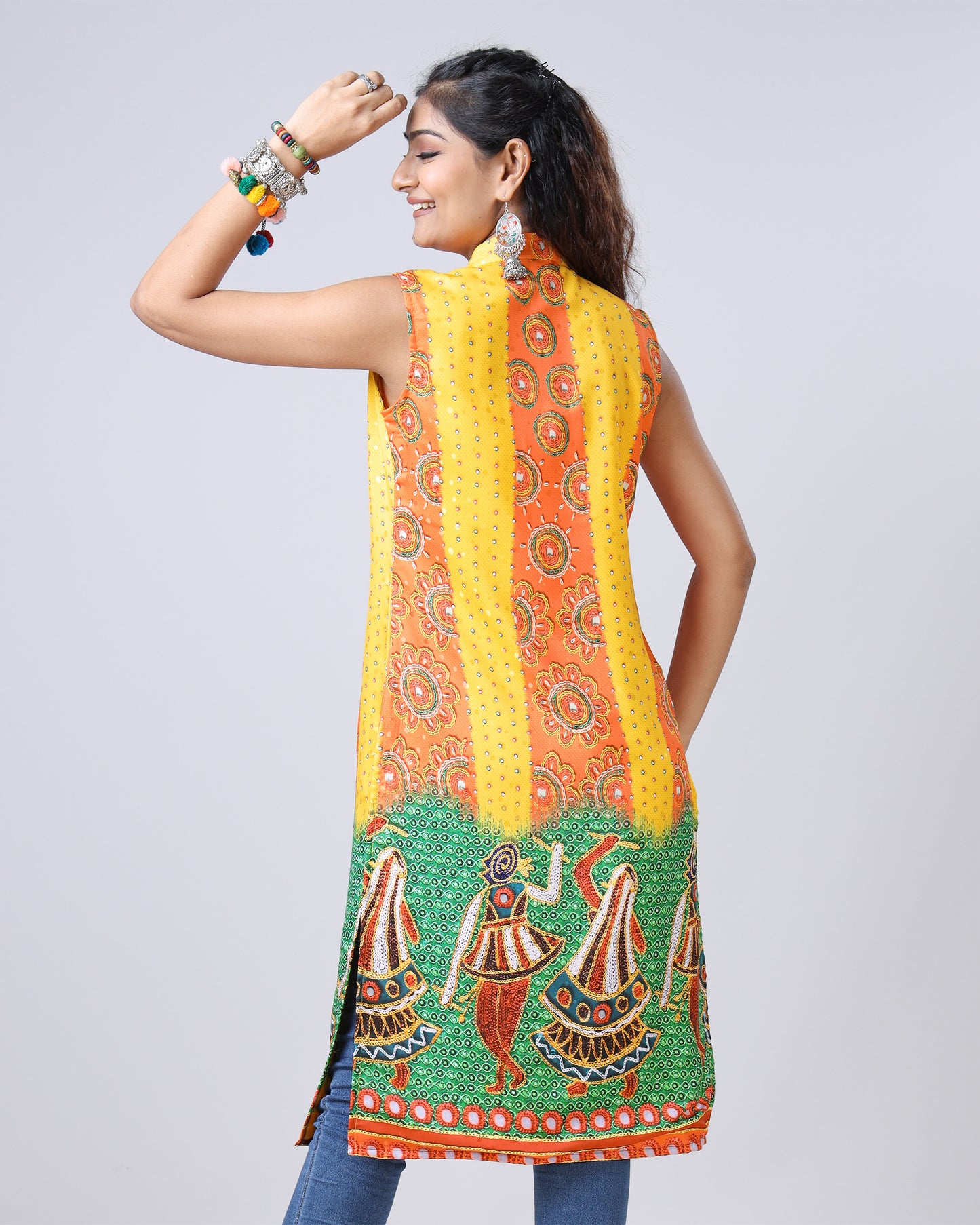 Festival Flair: Gamthi Long Jacket For Women