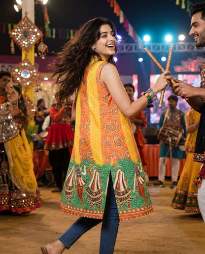 Festival Flair: Gamthee Long Jacket For Women