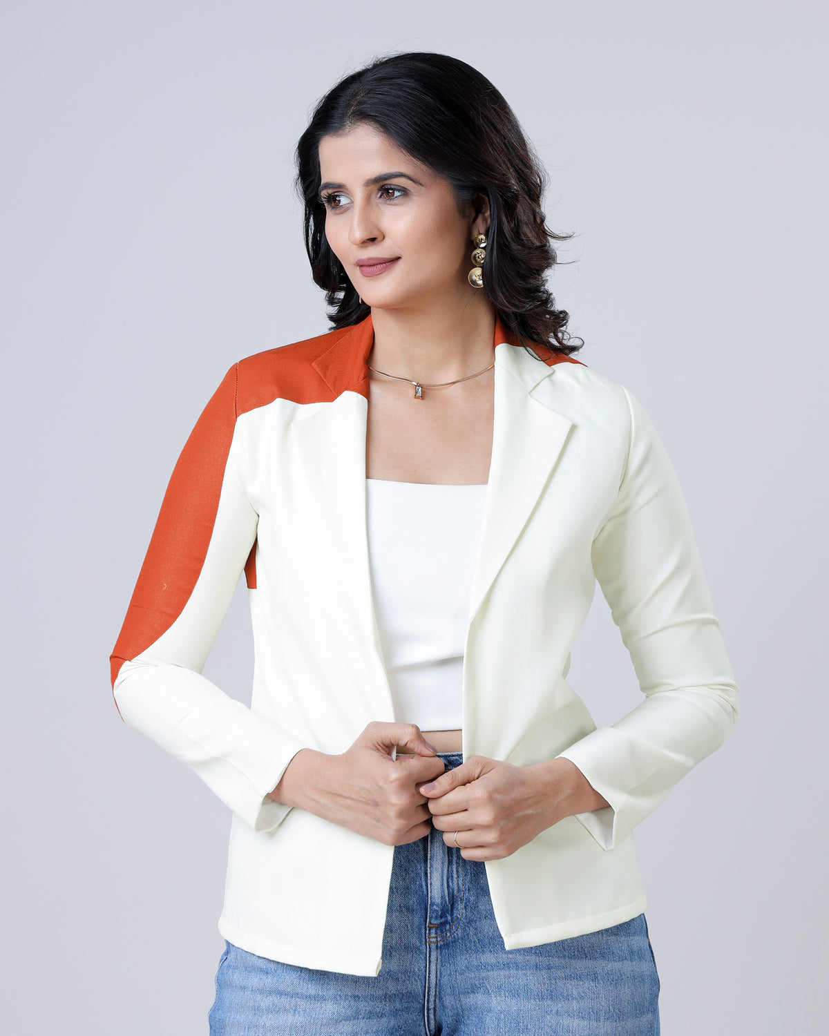 Color Block Edit : Stylish Blend Cotton Women's Jacket