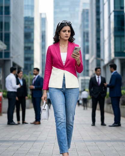 Color Block Edit : Stylish Blend Cotton Women's Jacket