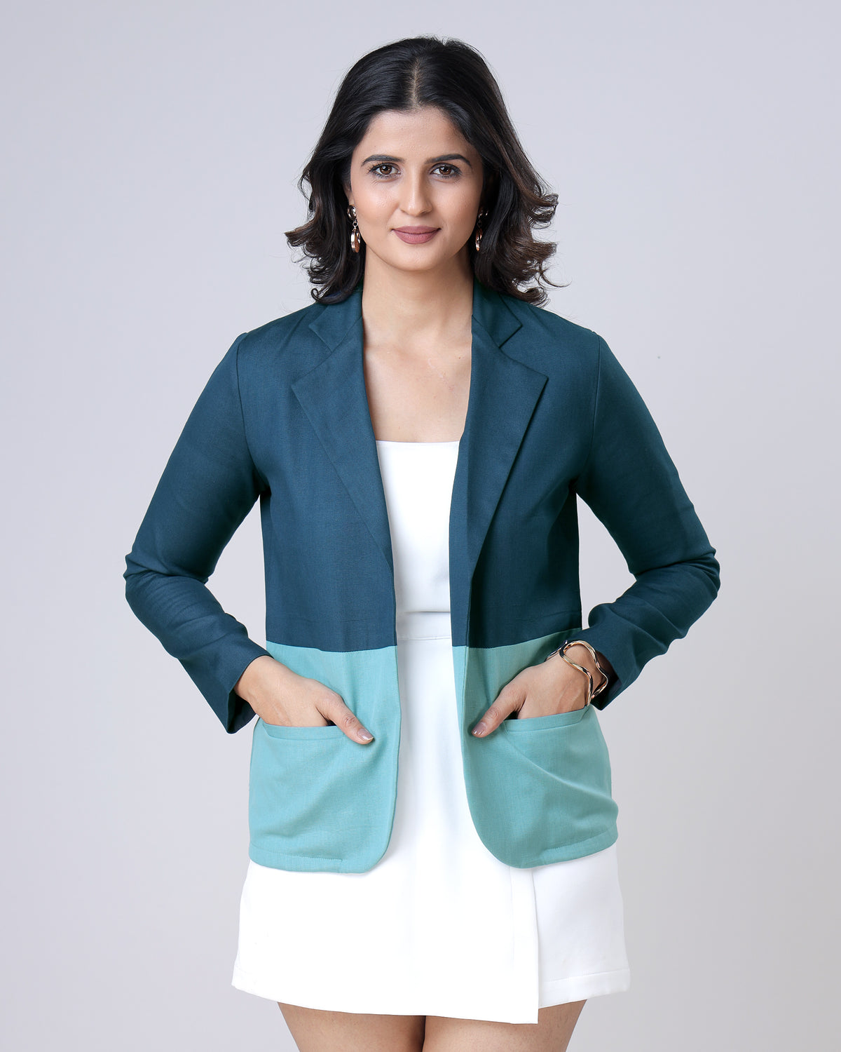 Color Block Edit : Stylish Blend Cotton Women's Jacket