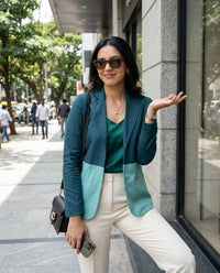 Color Block Edit : Stylish Blend Cotton Women's Jacket