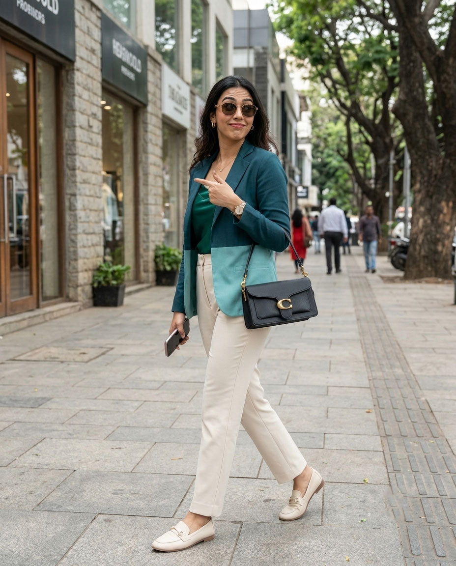 Color Block Edit : Stylish Blend Cotton Women's Jacket