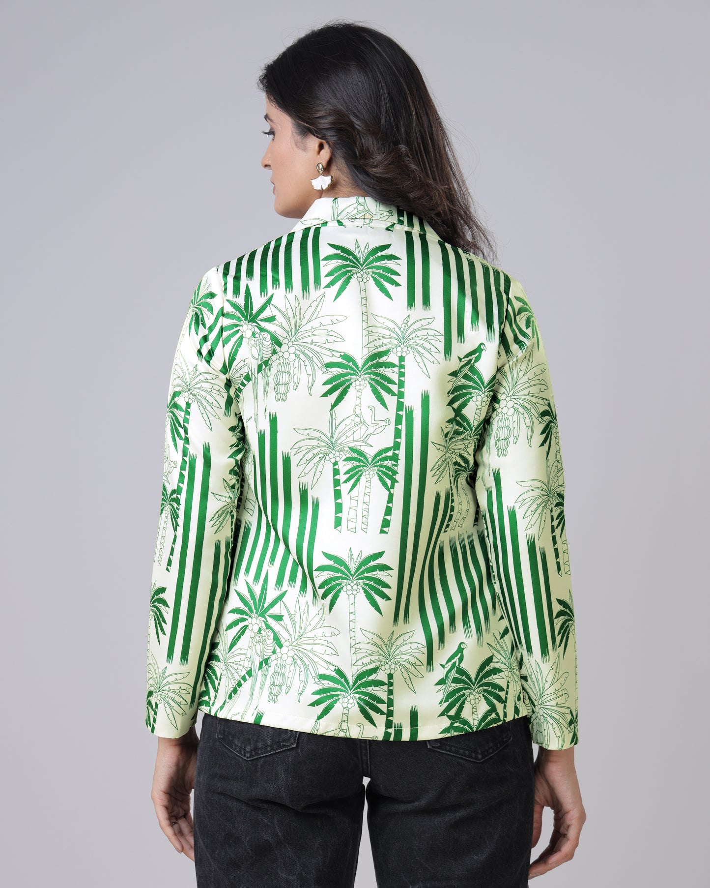 Exotic Tropical Luxurious Satin Women's Jacket