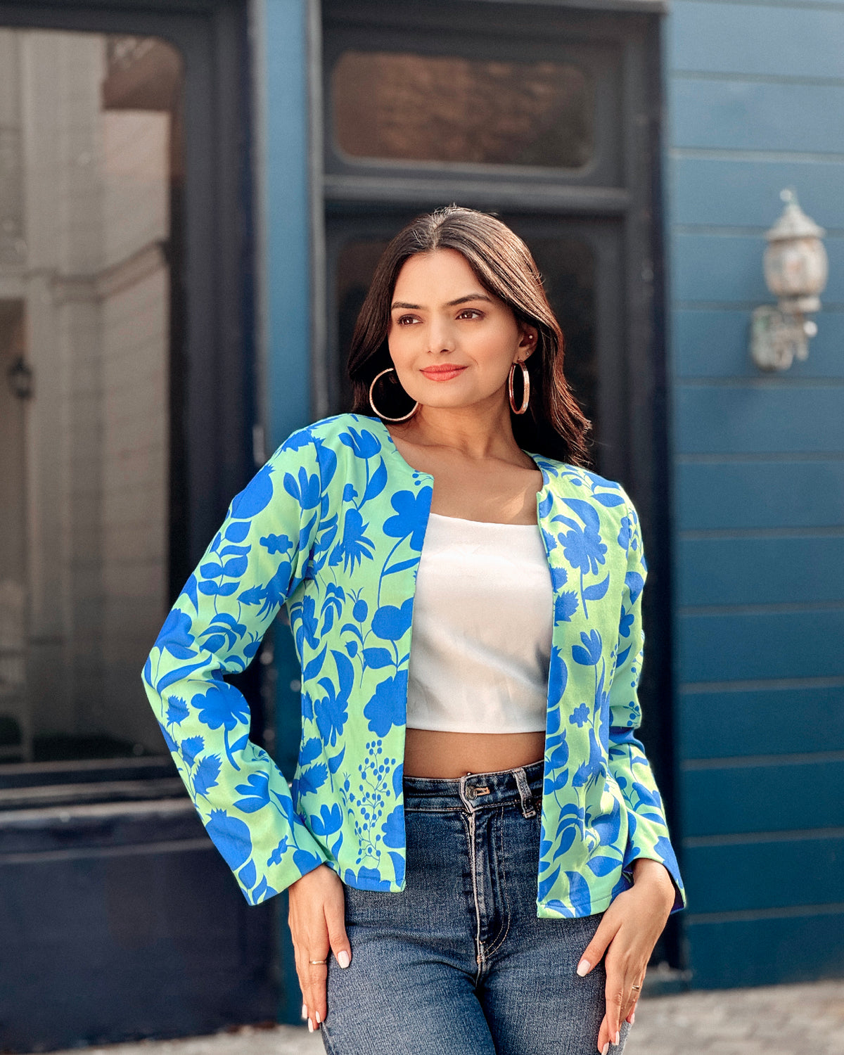 New Year Glow: Women's Vibrant Floral Jacket