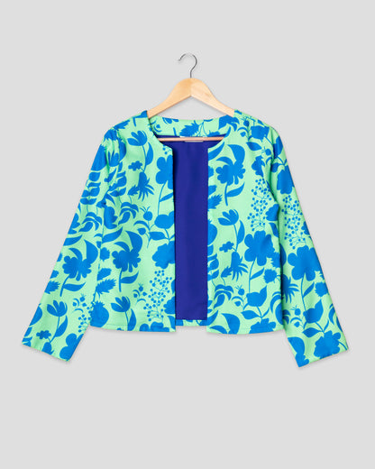 New Year Glow: Women's Vibrant Floral Jacket