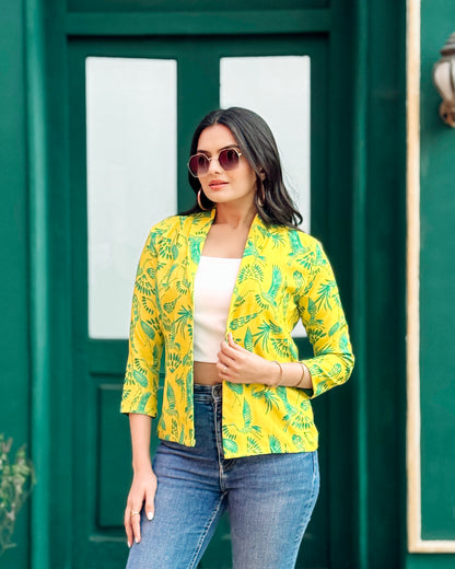 Women's "Flight of Fancy" Bird Print Jacket