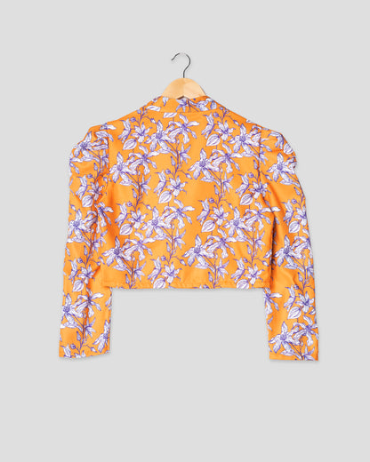 Vinatge Floral Art Short Jacket For Women