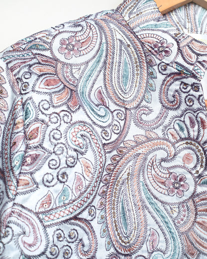 Luxurious Jacket With Exquisite Thread Word Paisley Embroidery