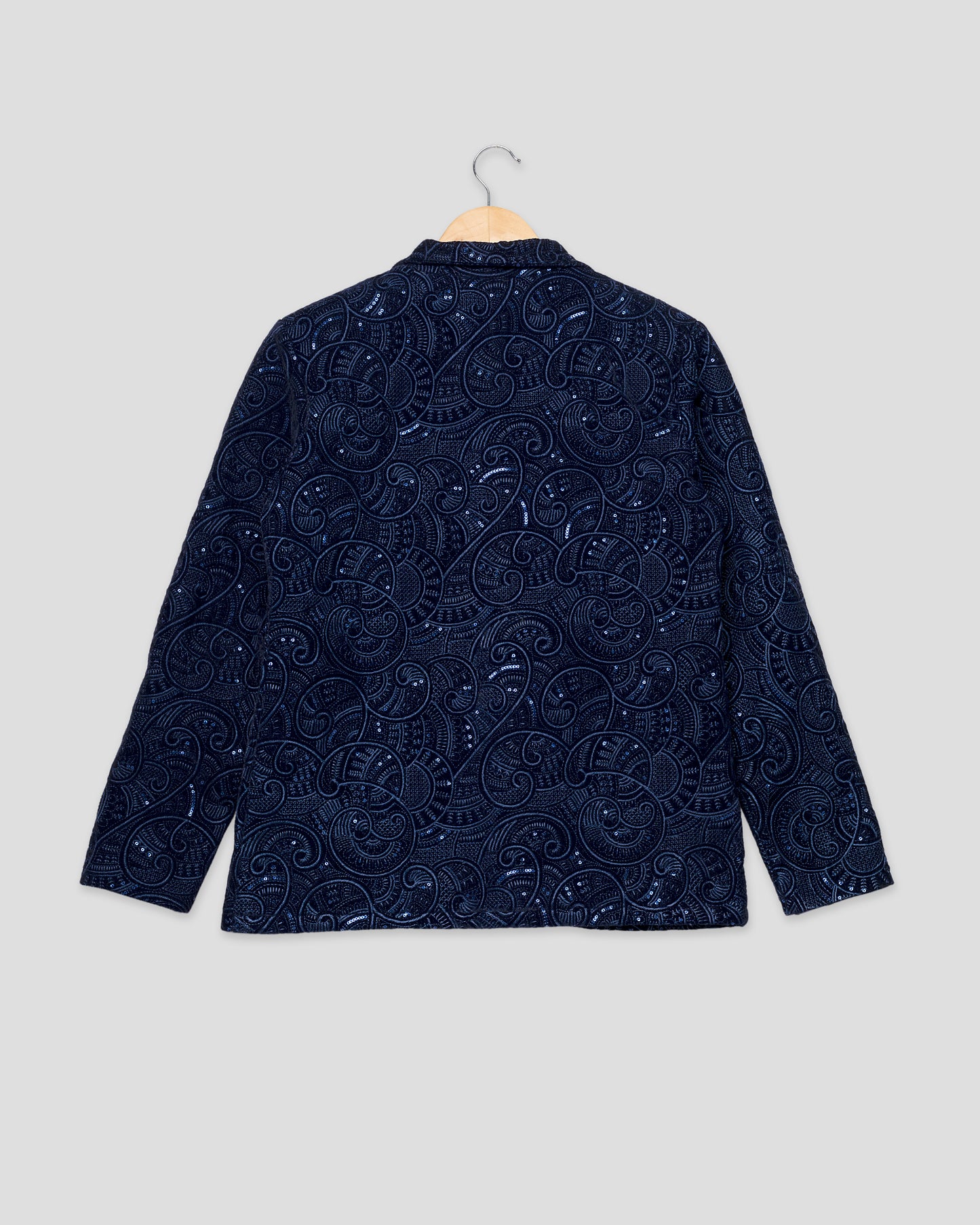 Estella Sequins Embroidered Jacket - Tailored Fit in Smooth Velvet