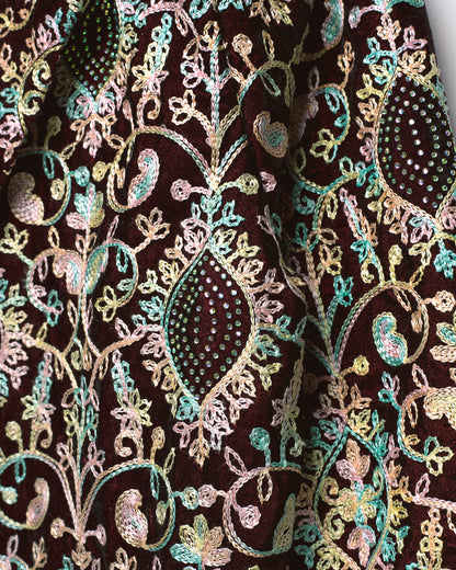 Winter's Embrace: A Kashmiri Velvet Jacket with Swarovski Shimmer