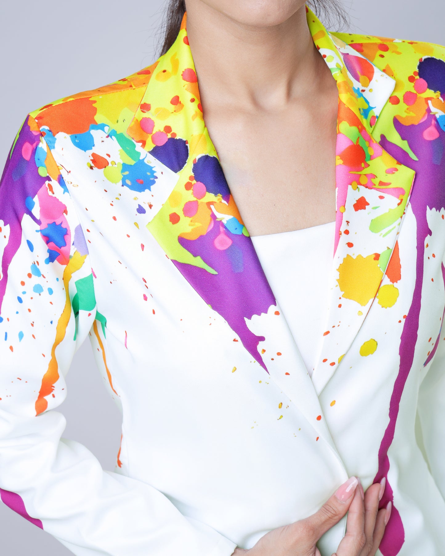 Exclusive Women's Color Splash Print Jacket