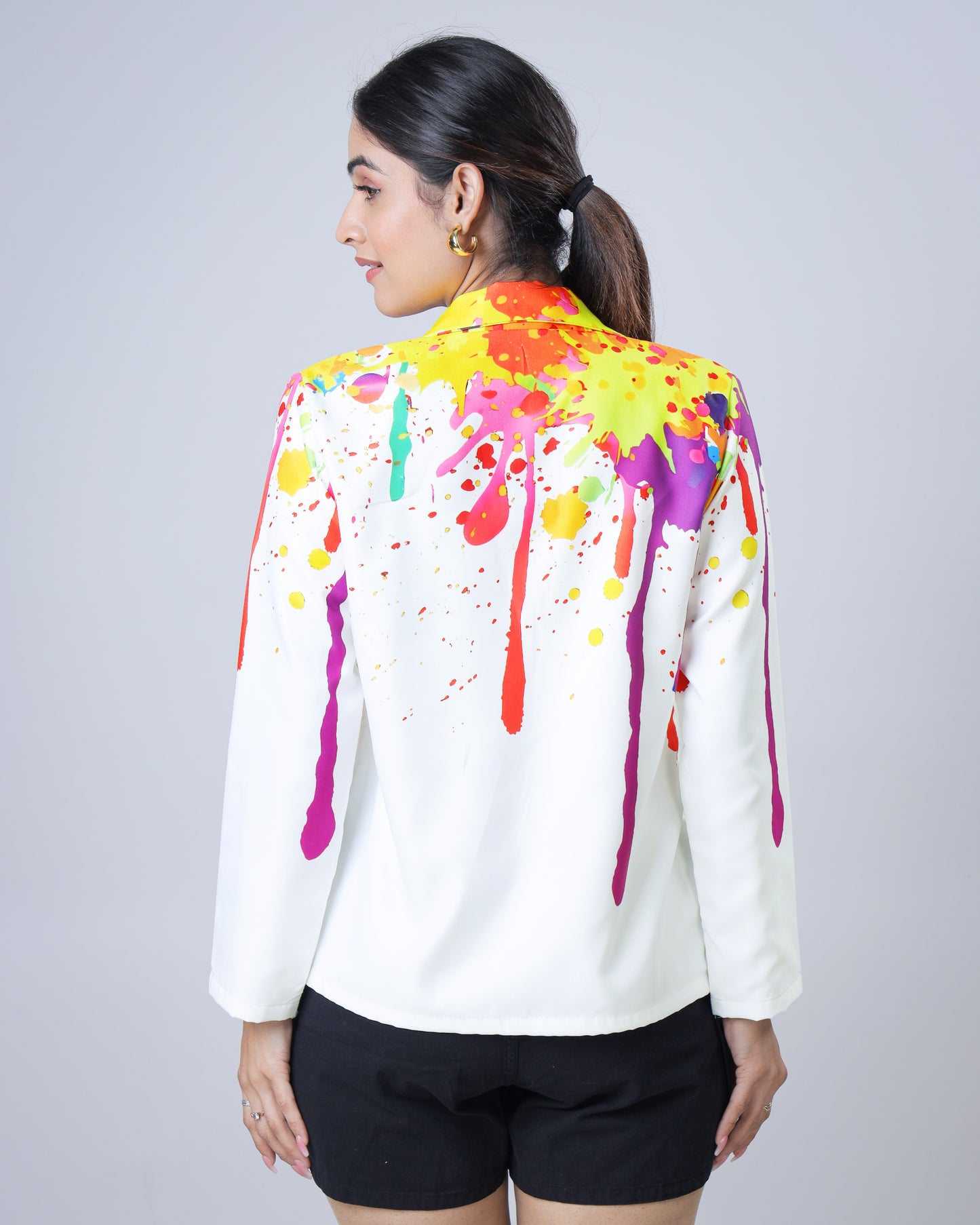 Exclusive Women's Color Splash Print Jacket