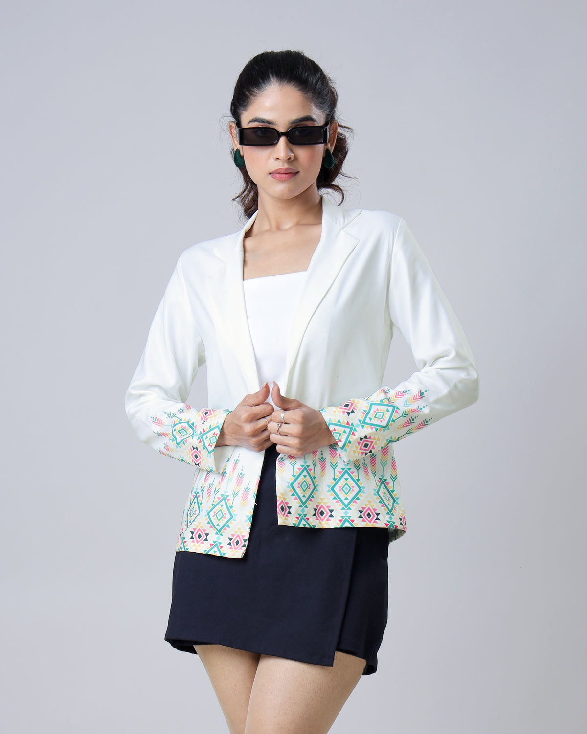 Traditional Ikkat Inspire Print Daman Jacket