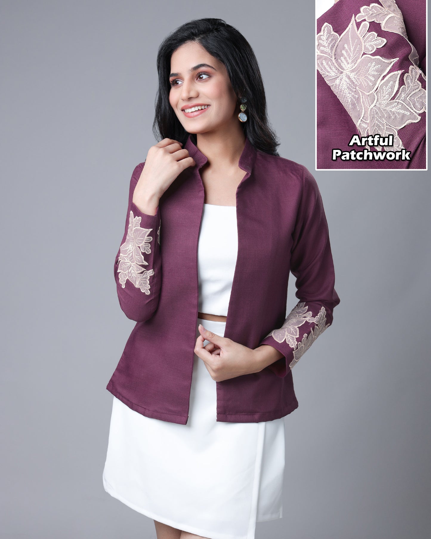 FabFusion Purple Patch Jacket For the Bold Woman
