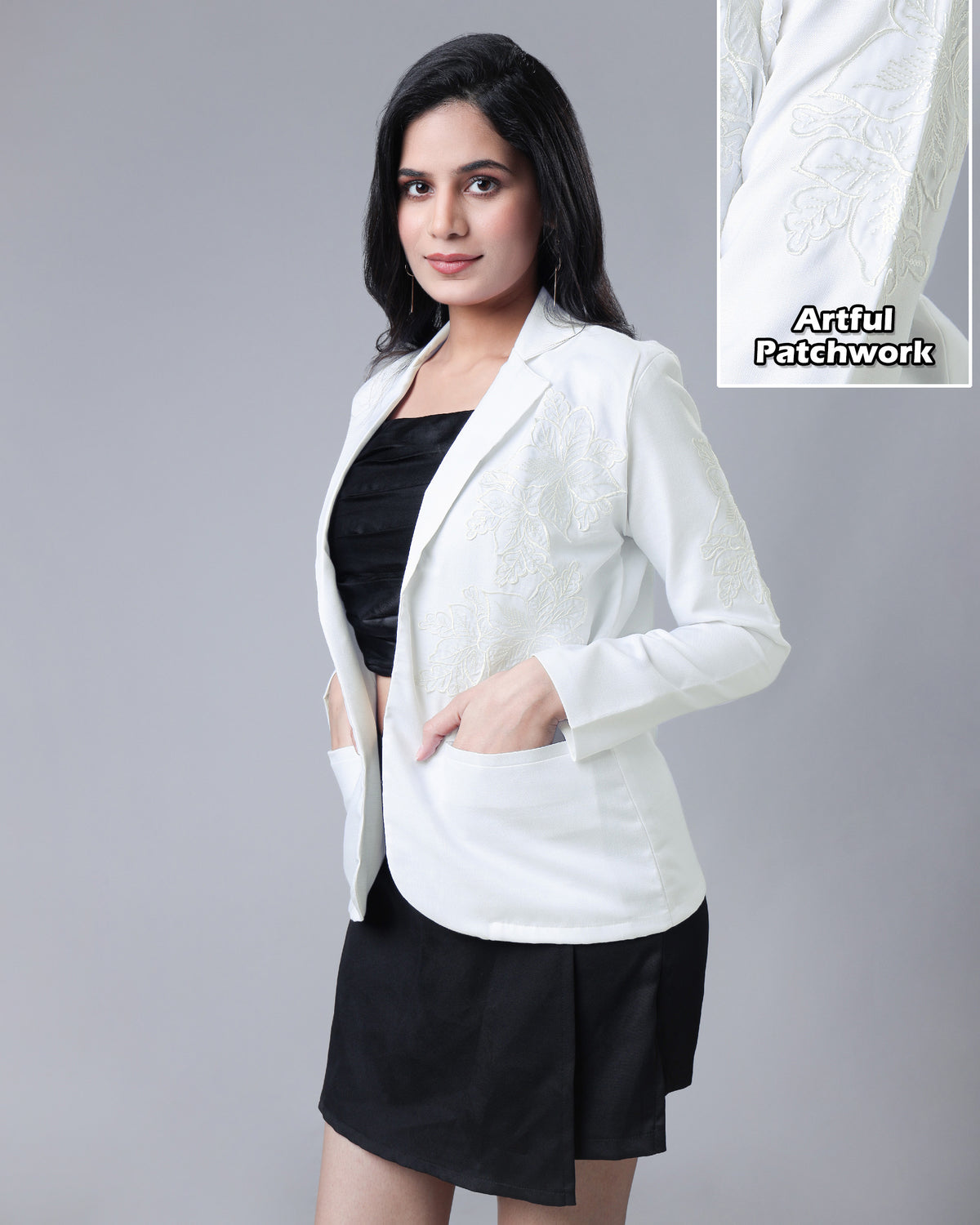 Feminine Edge Patchwork Women's Jacket - For The Fearless Few