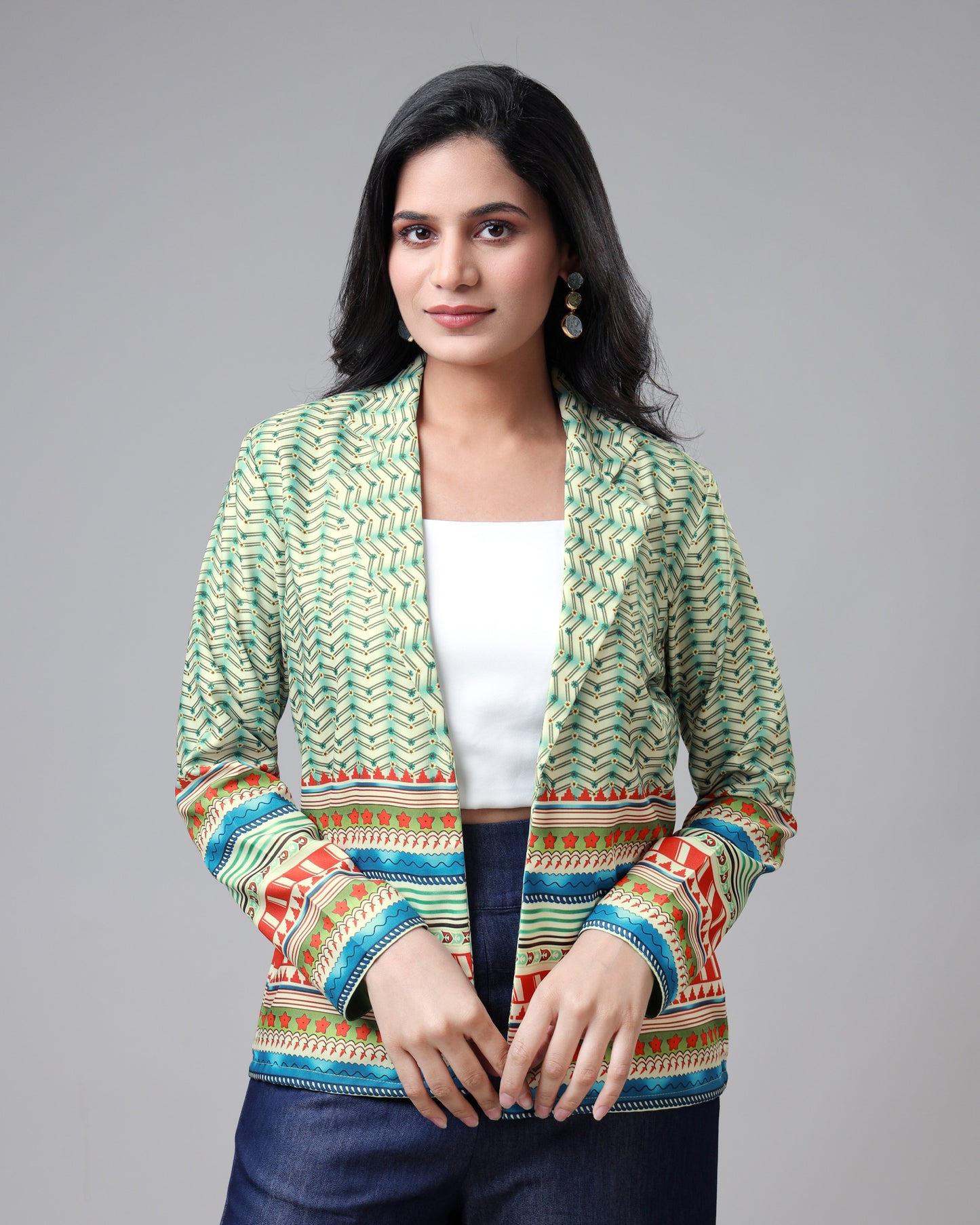 Perfect Layer: Women's Stylish Chevron Jacket