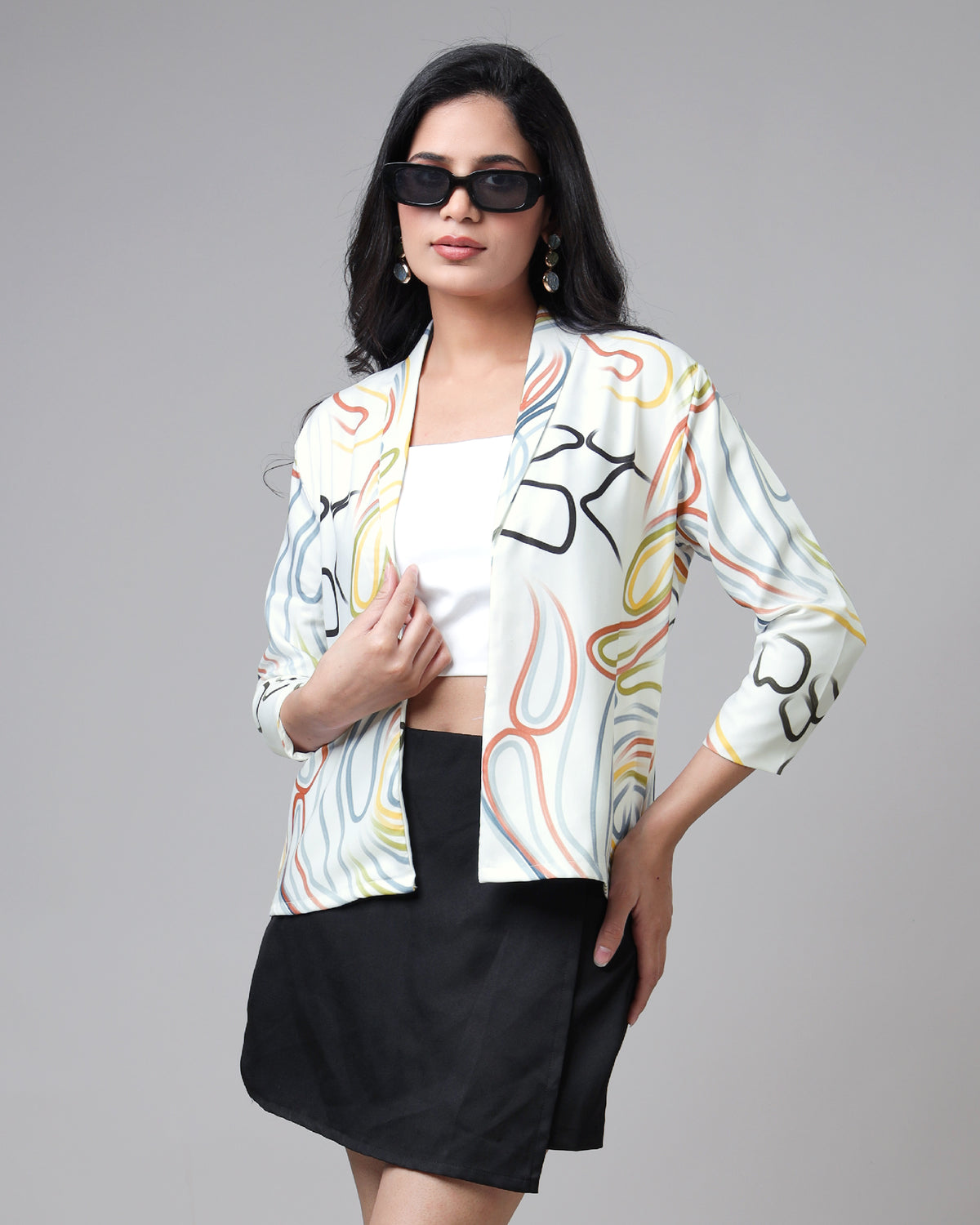 Versatile Style Women's Abstract Multicolor Jacket