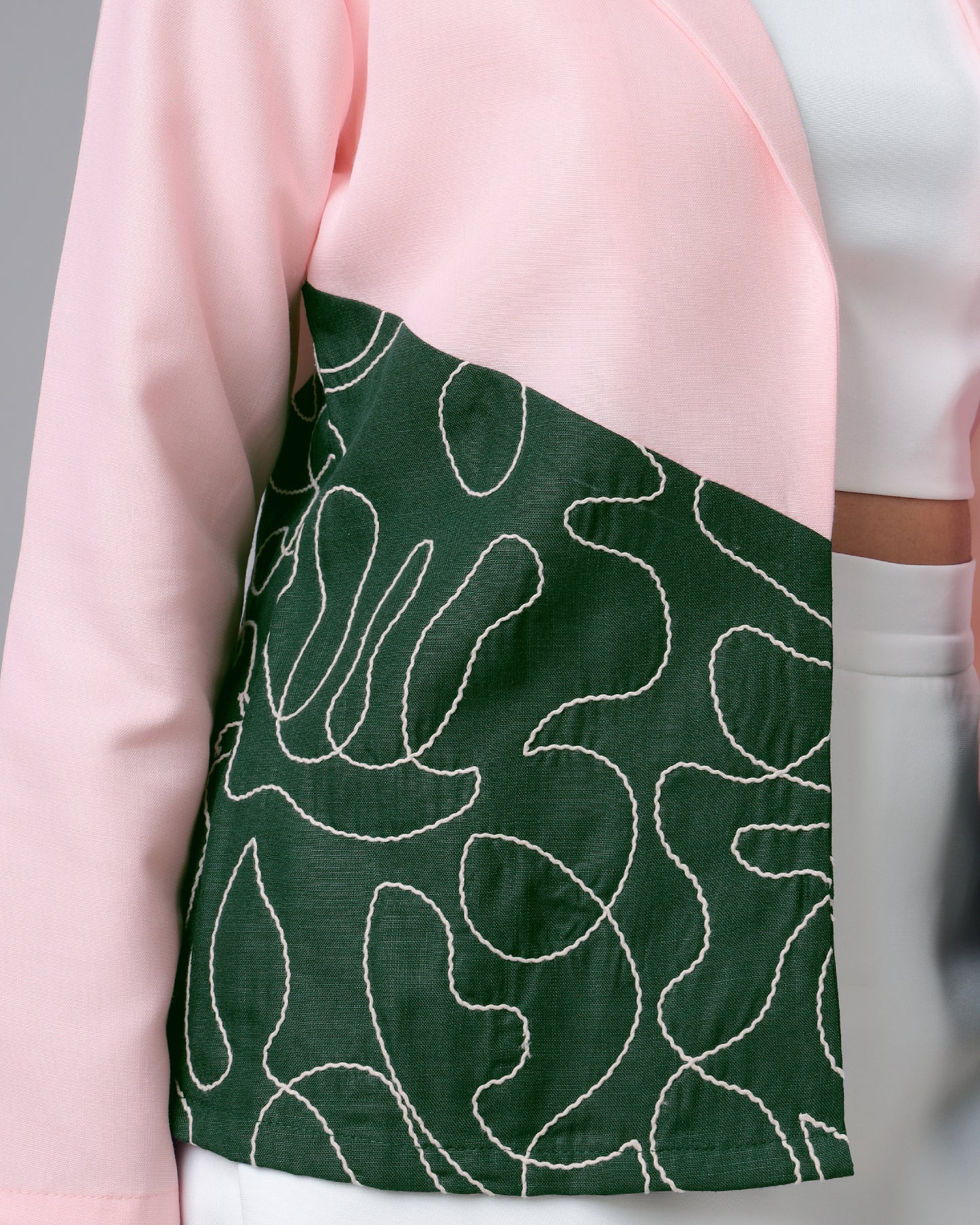 Fabjack - Women's Colorblock Thread Work Embroidery Jacket