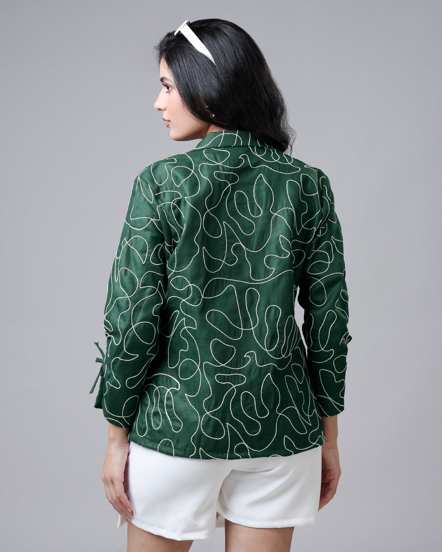 Fabnari - Green Threadwork Statement Jacket