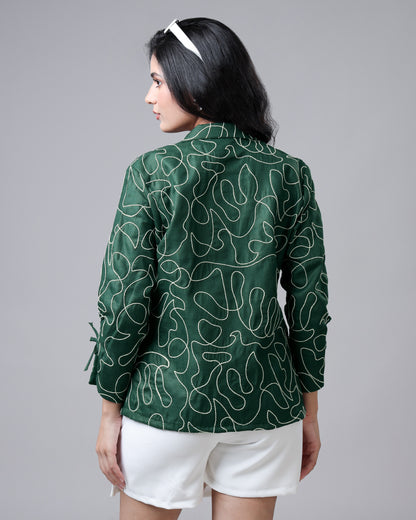 Fabnari - Green Threadwork Statement Jacket