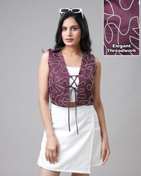 Bold Threaded Crop Womens Jacket For Fearless Fits