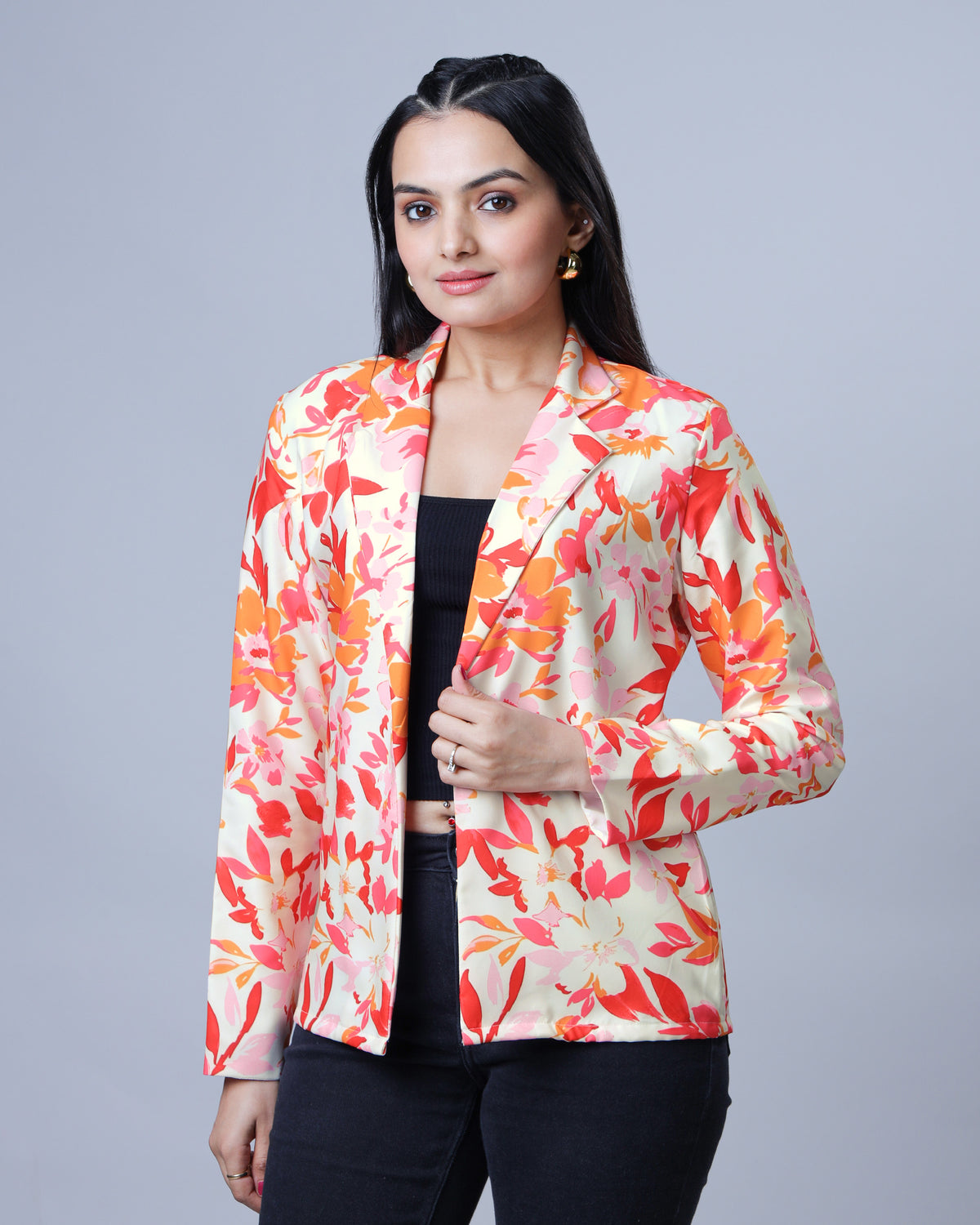 Beautiful Floral Full Sleeve Jacket For Women