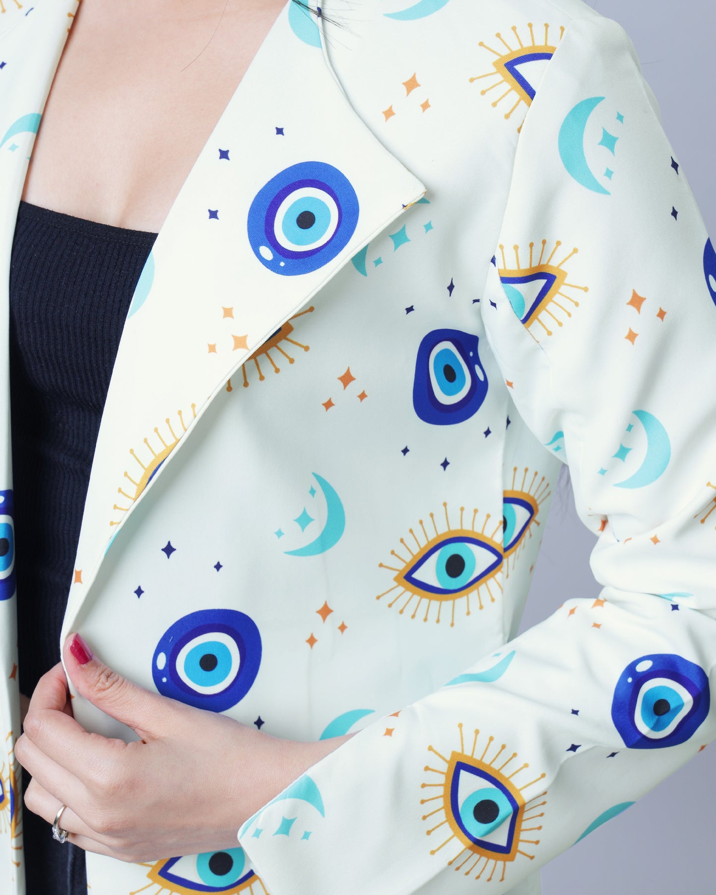 In Demand 2025 Evil Eye Party Wear Jacket For Women