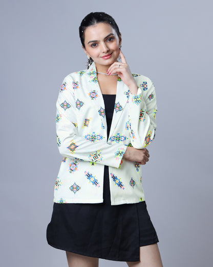 Patola Pop – Heritage Neon Women's Jacket With a Modern Twist
