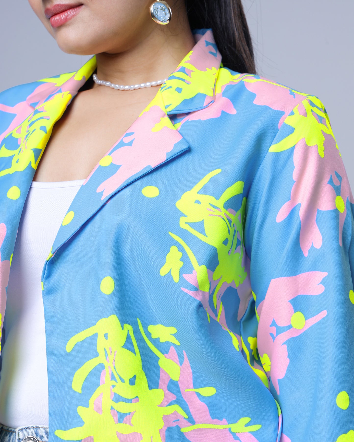Women's Neon Reactive Abstract Jacket For Party Vibes