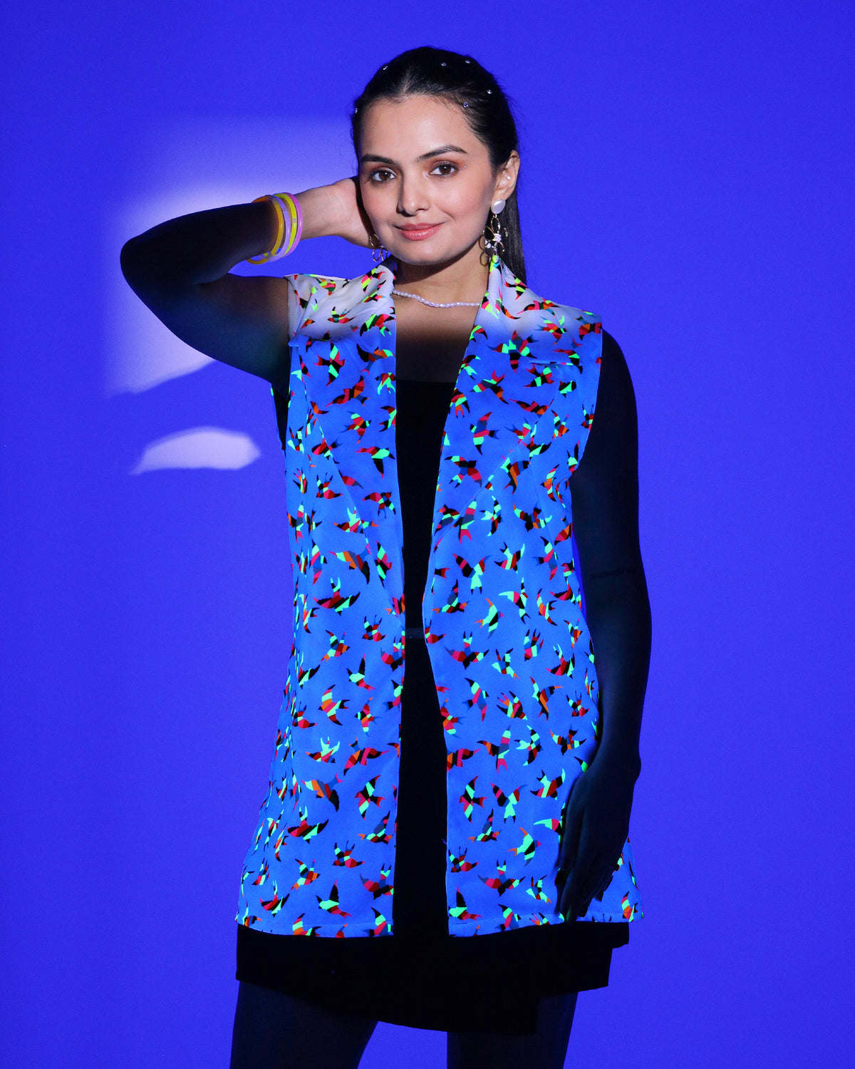FlyLite - Women's Sleeveless Neon Birds Jacket For 24/7 Style