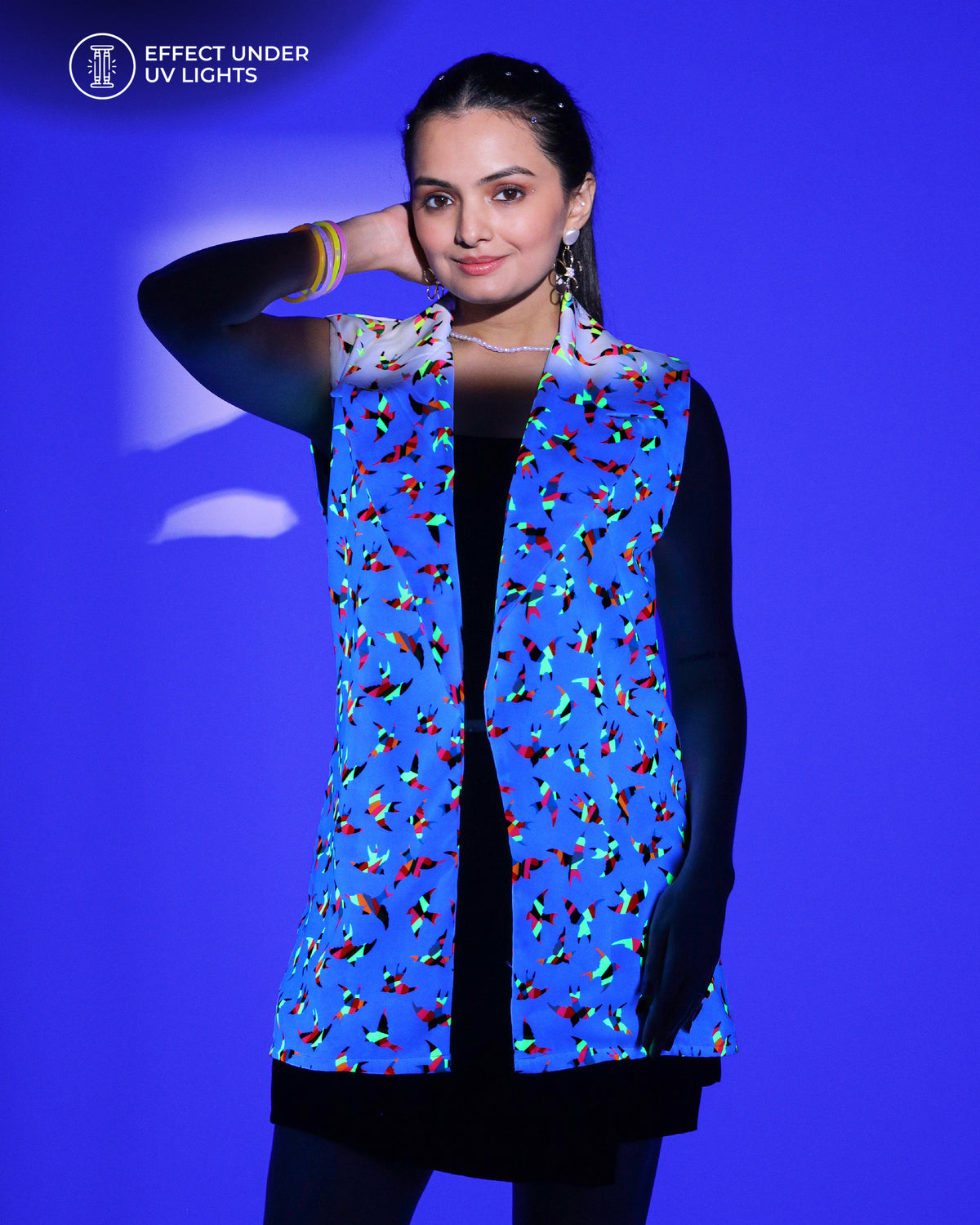 FlyLite - Women's Sleeveless Neon Birds Jacket For 24/7 Style
