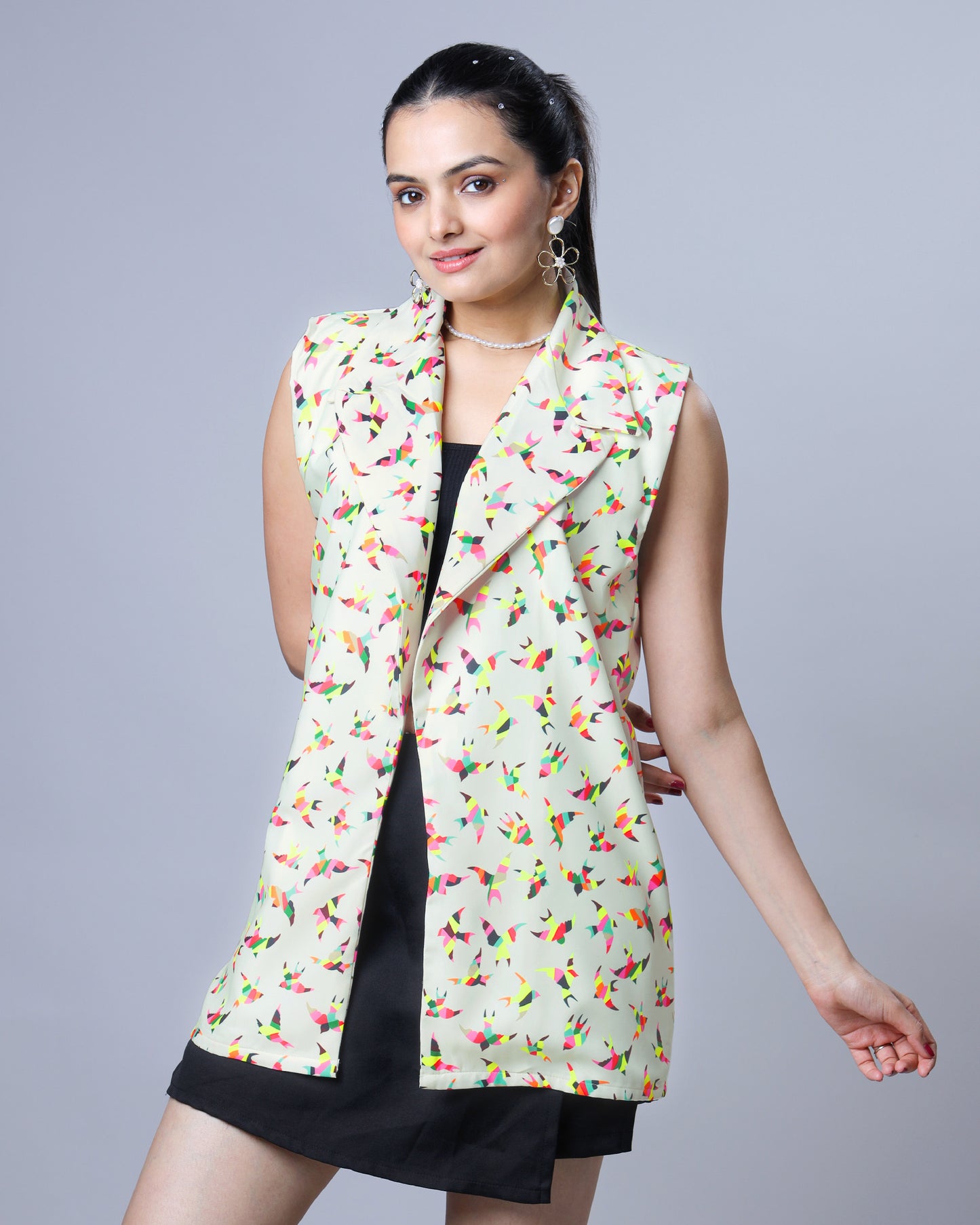 FlyLite - Women's Sleeveless Neon Birds Jacket For 24/7 Style