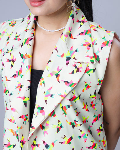 FlyLite - Women's Sleeveless Neon Birds Jacket For 24/7 Style