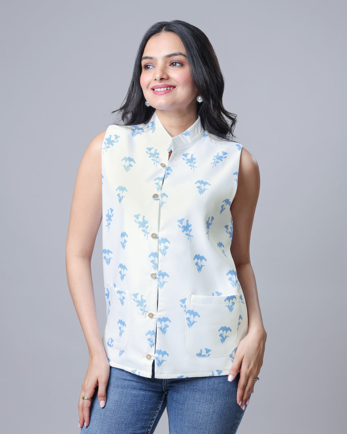 Womens Smart Fit Jacket with Trendy Aesthetic Floral