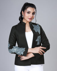 Minimal Meets Bold - Patch Work Black Color Jacket