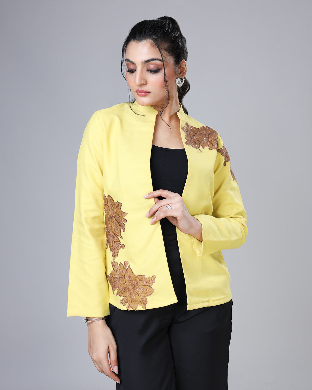 Bold Floral Patchwork Jacket - Sleek Meets Street