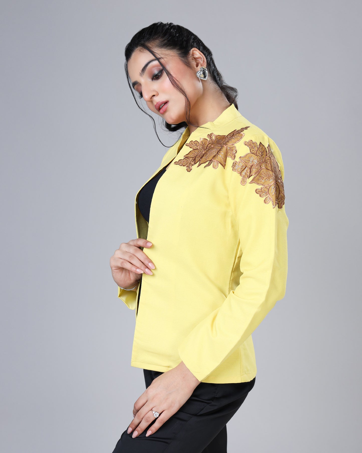 Bold Floral Patchwork Jacket - Sleek Meets Street