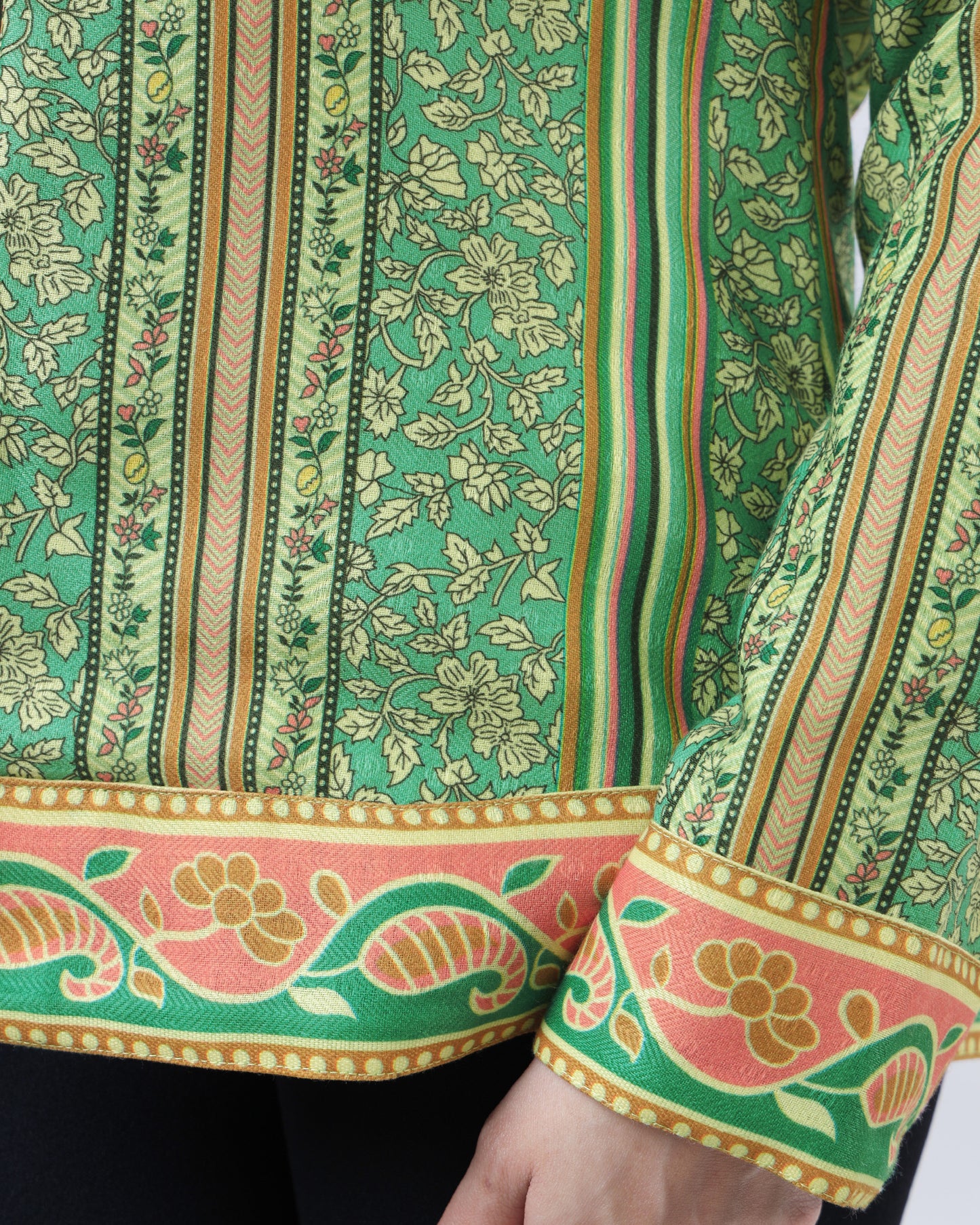 Floral Stripes Pashmina Jacket For Women