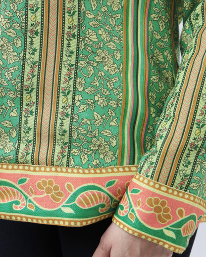 Floral Stripes Pashmina Jacket For Women