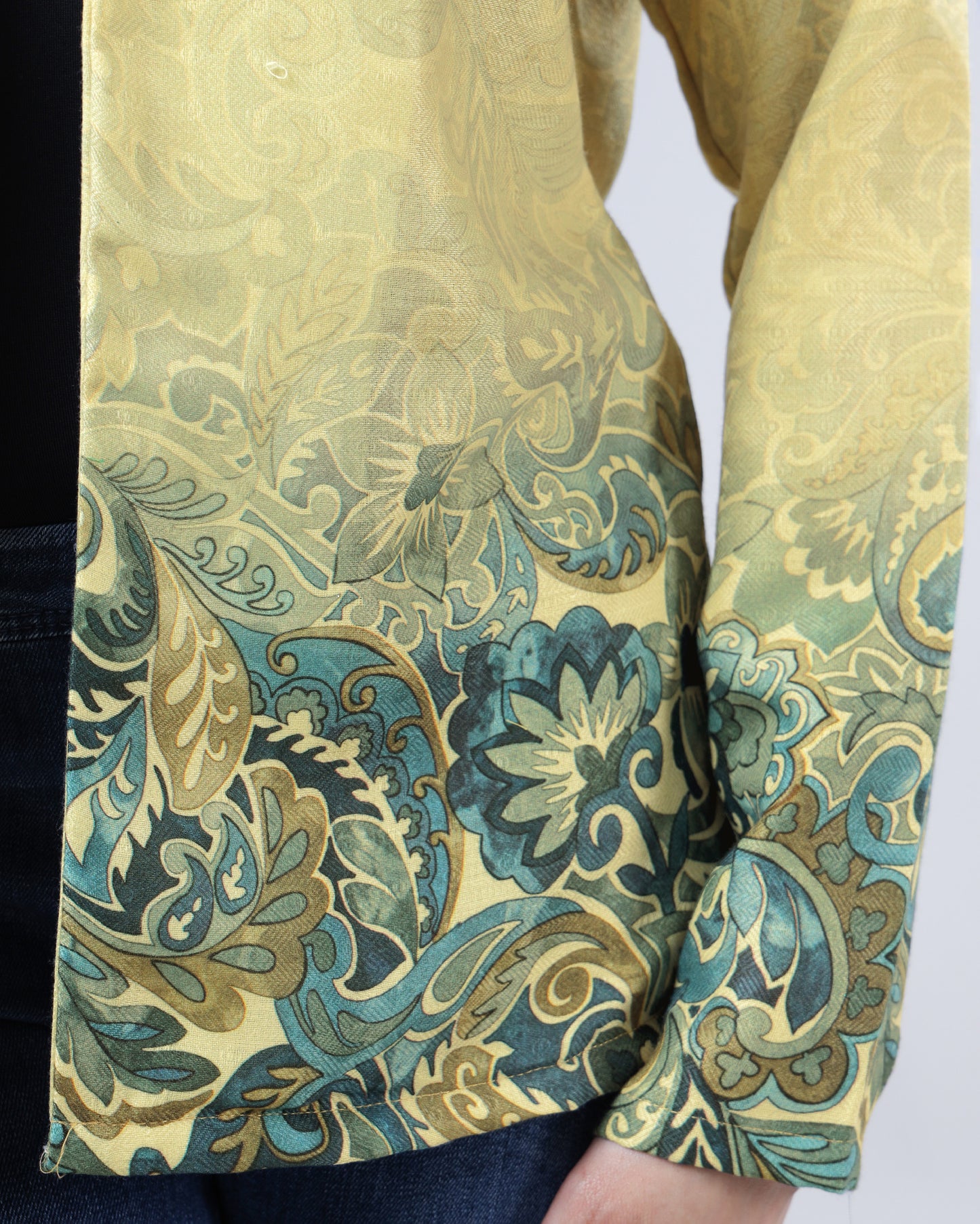 Vintage Abstract Floral Pashmina Jacket For Women