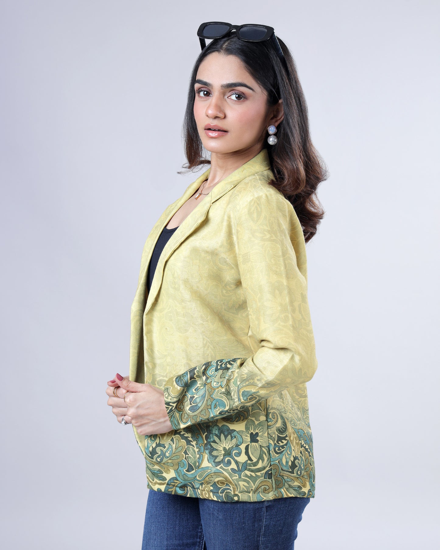Vintage Abstract Floral Pashmina Jacket For Women