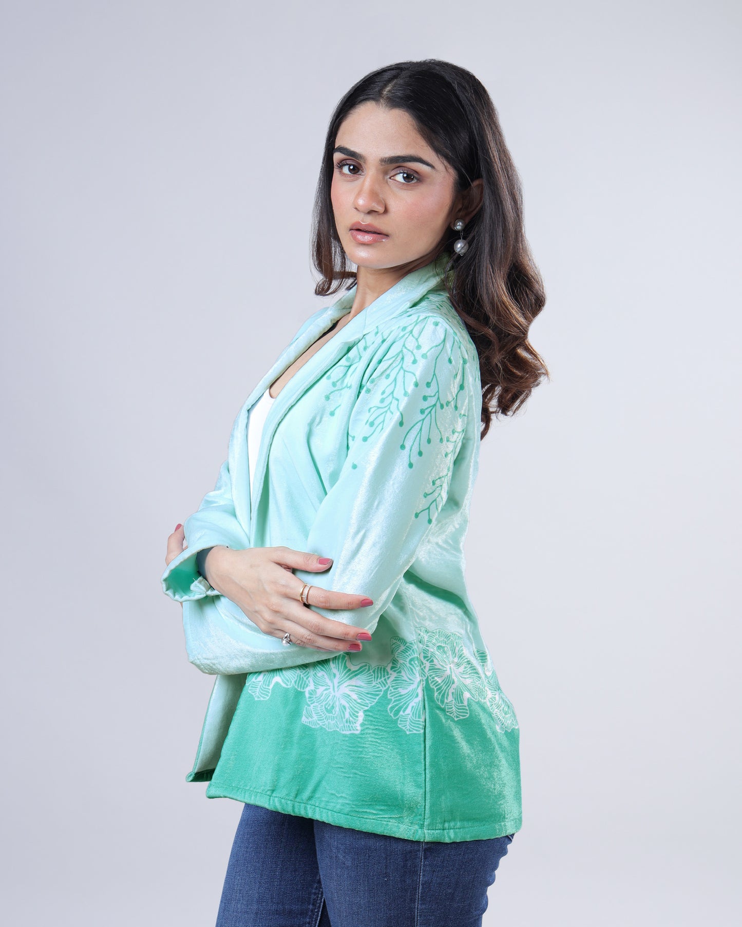 Stylish Premium Velvet Heart Jacket For Women