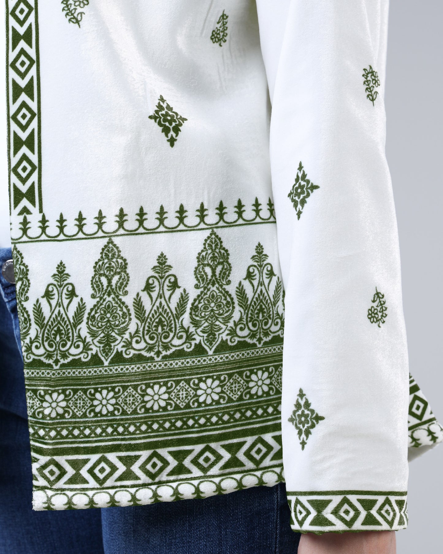 Blooming Floral Premium Velvet Jacket For Women