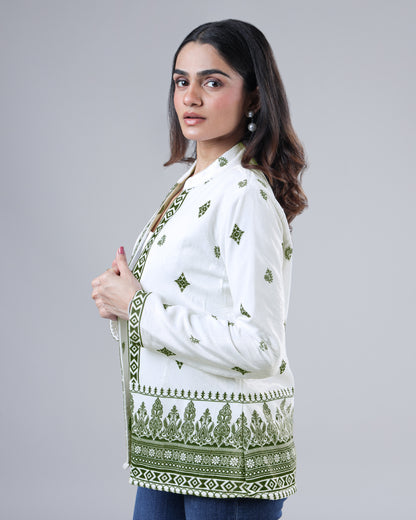 Blooming Floral Premium Velvet Jacket For Women