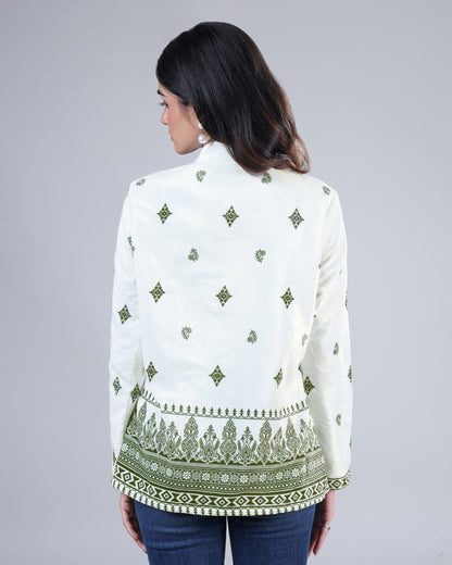 Blooming Floral Premium Velvet Jacket For Women